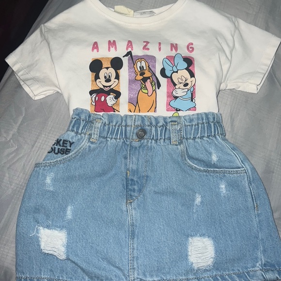 Disney Other - Mickey Mouse Clubhouse inspired Shirt & Skirt set | 18-24 MNTHS